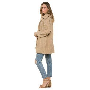 $185 RAGA Tan Beige Sweater Timber Trail Fuzzy Fabric With Toggle Buttons Size L